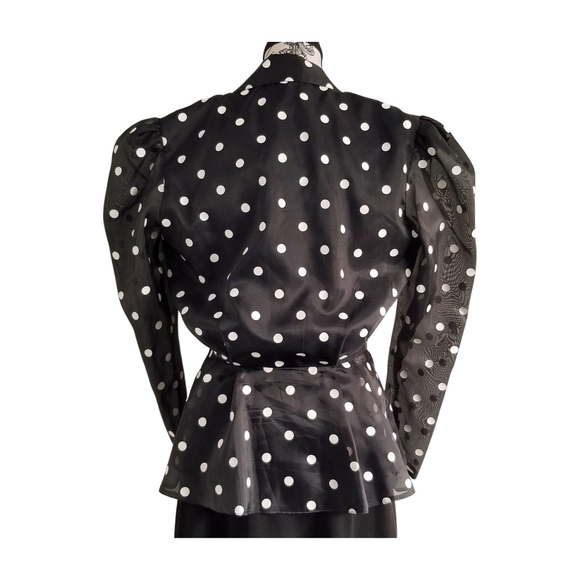 Vintage 80s Polka Dot Power Blazer — glam realness meets retro elegance. - Picture 4 of 4